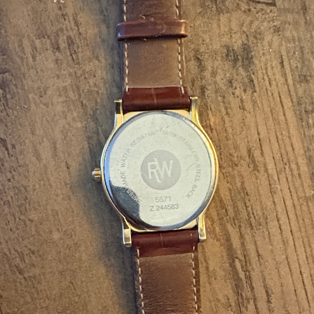 Raymond Weil Gold Case with Brown Leather Strap Watch - Picture 2 of 3